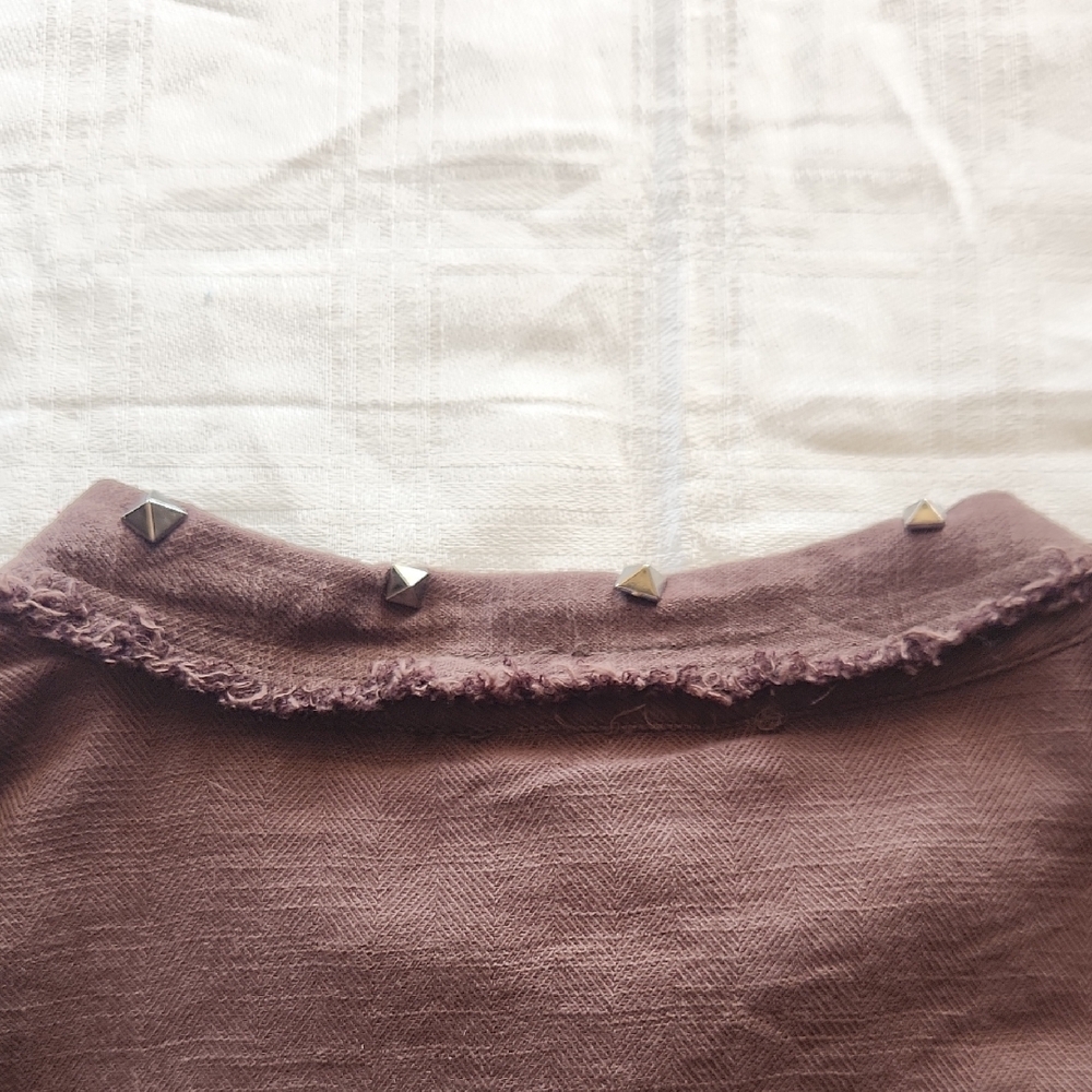 NWT DAVI & DANI Brown Button Down Shirt - Picture 7 of 10